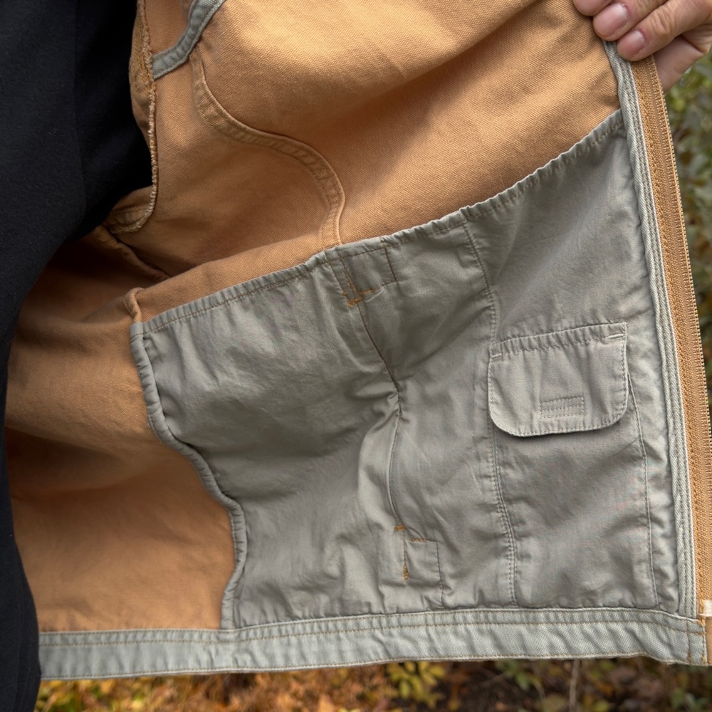 LL Bean Canvas Work Jacket Camel Men's Medium 100% Cotton O AKC2 Vtg Chore Coat - Picture 5 of 10